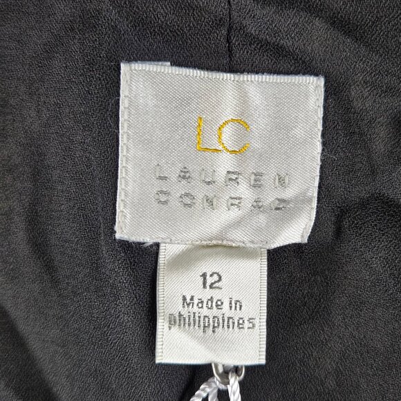 LC Lauren Conrad Size 12 Black Lace Blazer 1 Button Closure Front Pockets NWT - Picture 9 of 14